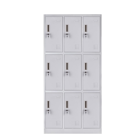 Sports Gym School 9 doors storage locker Garage Organizer Steel Cabinet Lockers Metal closet worker locker