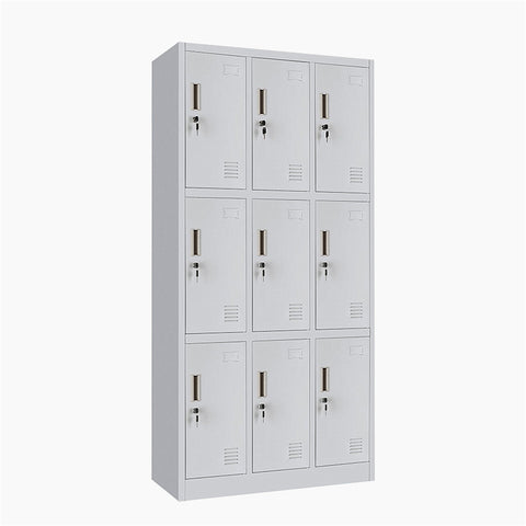 Sports Gym School 9 doors storage locker Garage Organizer Steel Cabinet Lockers Metal closet worker locker