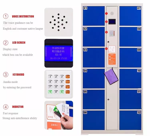 Public student  storage lockers smart card reader locker abs plastic locker for classroom,gym,hostel locker