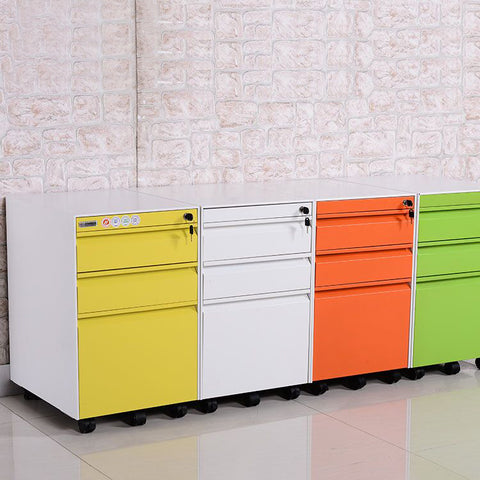 Office equipment mobile cabinet pedestal movable drawer cabinet metal filing cabinet with 3 drawers rollendearsip kantor kabinet