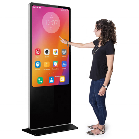 Floor Standing Indoor 43 Inch LCD Advertising Display Touch Interactive Screens AD Kiosk Stand Alone Digital Advertising Machine