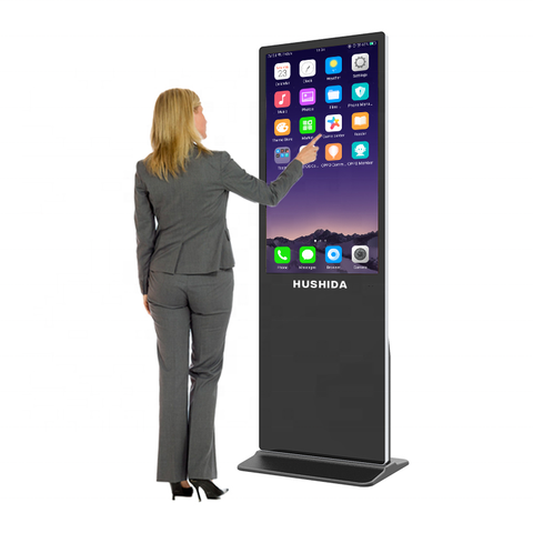 Floor Standing Indoor 43 Inch LCD Advertising Display Touch Interactive Screens AD Kiosk Stand Alone Digital Advertising Machine